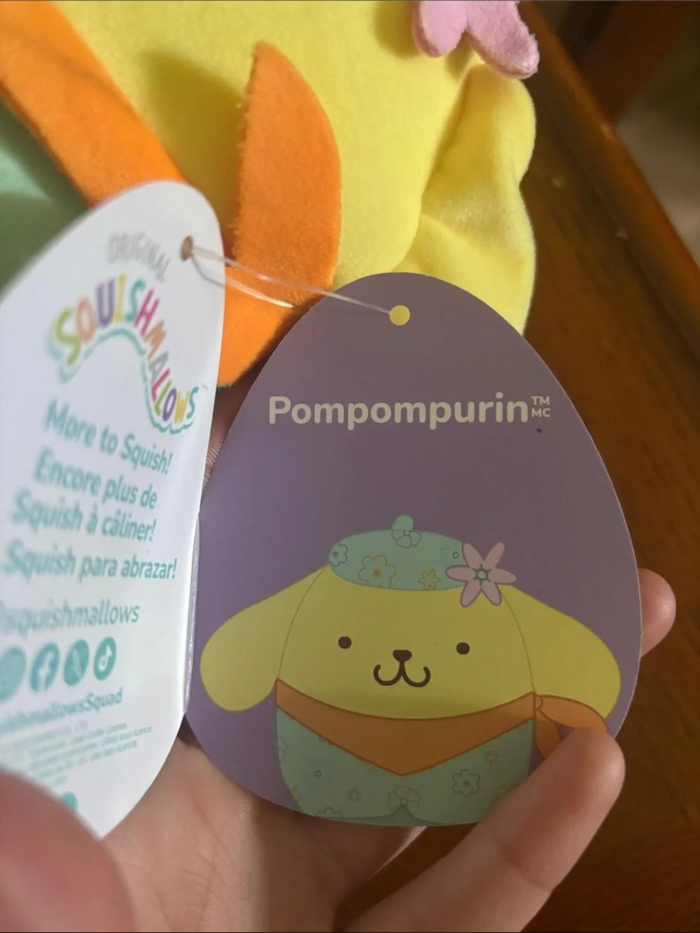 Squishmallows Yellow, Mint & Orange Pompompurin Hello Kitty And Friends Plush